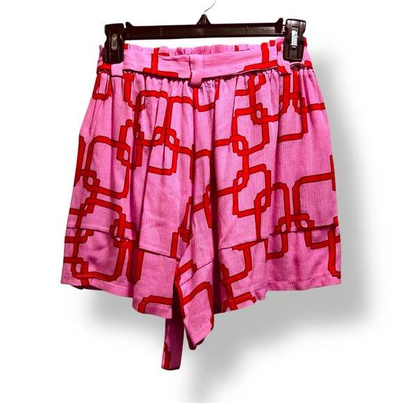 NWT Gibson Pink Red Chain Link Pattern Shorts Paper Bag McBling XXSP - Picture 3 of 6
